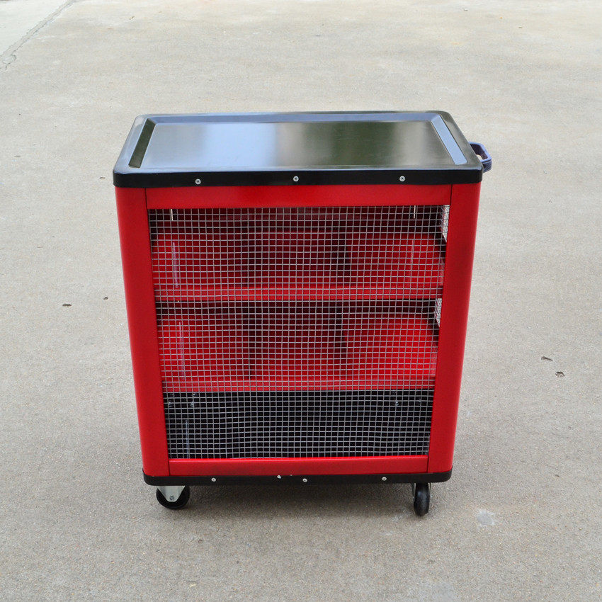 万邦工具网式全封闭对开门工具车 加厚工具车手推 带锁