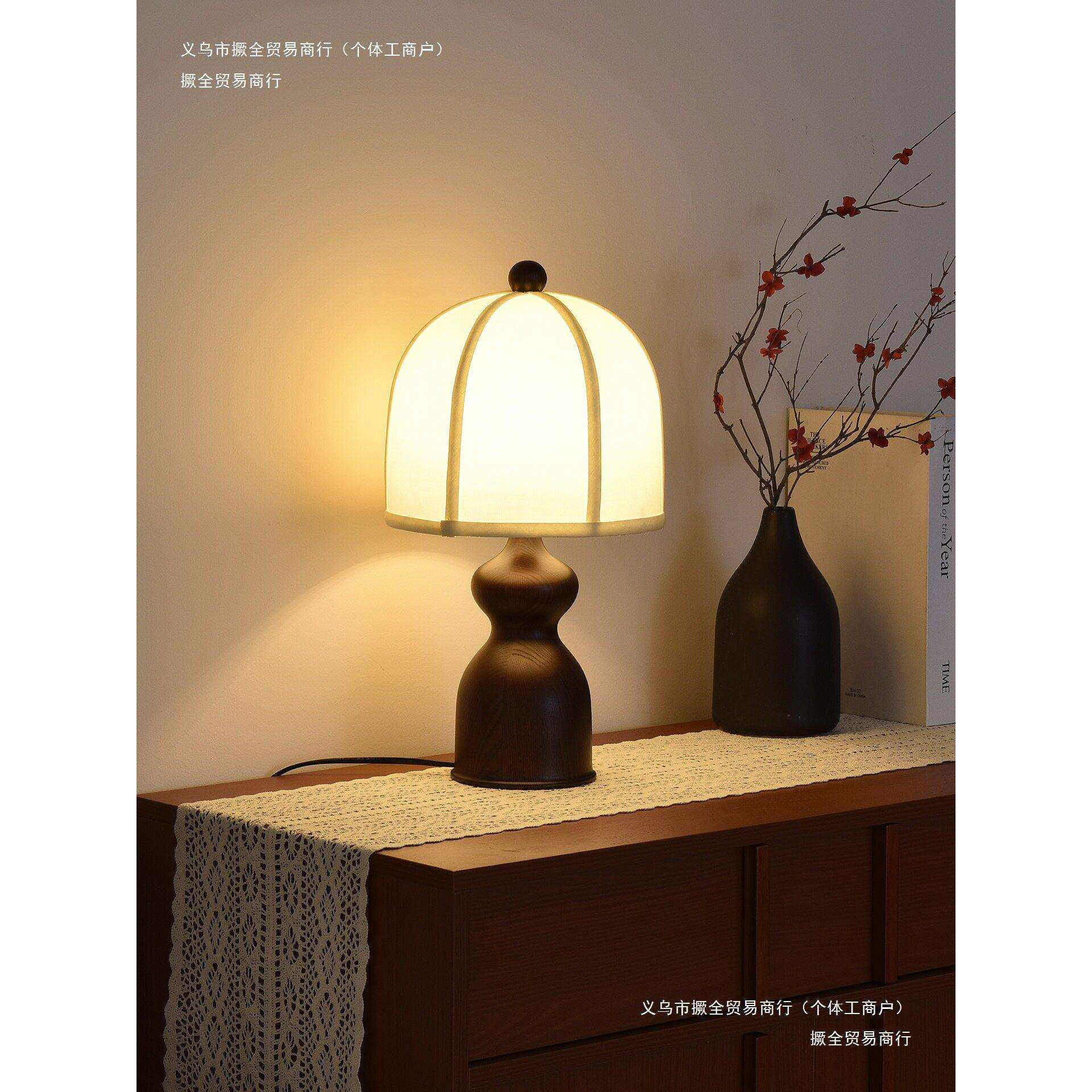 视冠美式法式复古卧室新款台灯客厅中古实木床头台灯2026