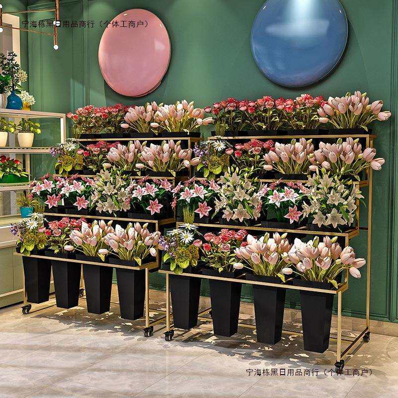花架子铁艺花架花店花架可移动花桶假摆摊展示架现货阶梯鲜花包邮