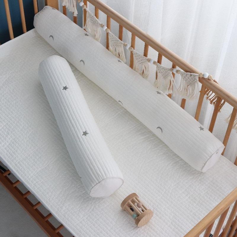 韩式绗缝圆柱枕多用途婴儿靠枕新生儿防撞防摔床围孕妇休息安抚枕