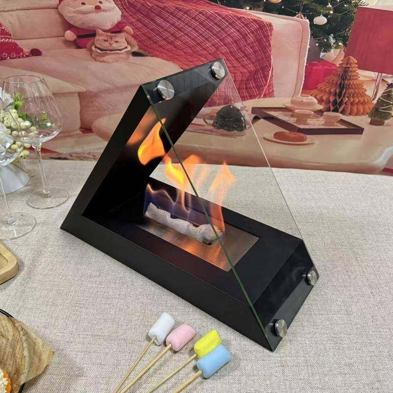 酒精壁炉真火炉取暖炉台式壁炉桌面火炉户外便携酒精观火火盆