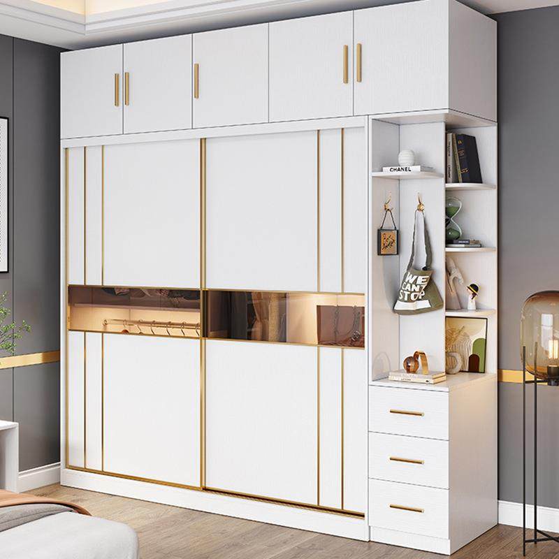 衣柜家用卧室推拉门全实木出租房用柜子经济型大衣柜小户型组装