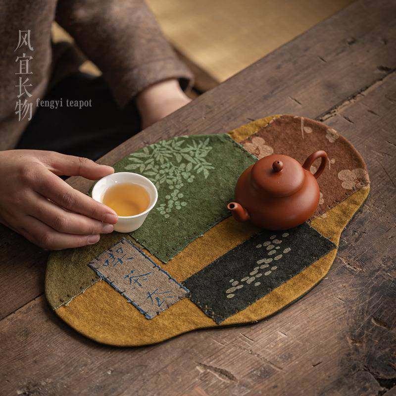 手缝拼布茶席草木柿色扎染刺绣棉麻茶布垫子干泡席粗布围炉隔热垫,畜牧/养殖物资,畜牧/养殖器械,淘宝优惠券,粉丝福利购,淘宝优惠卷