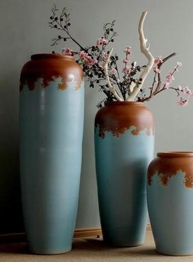 20201127陶瓷落地花插颜色釉插窑变花插代欧式客厅店别墅摆酒件大