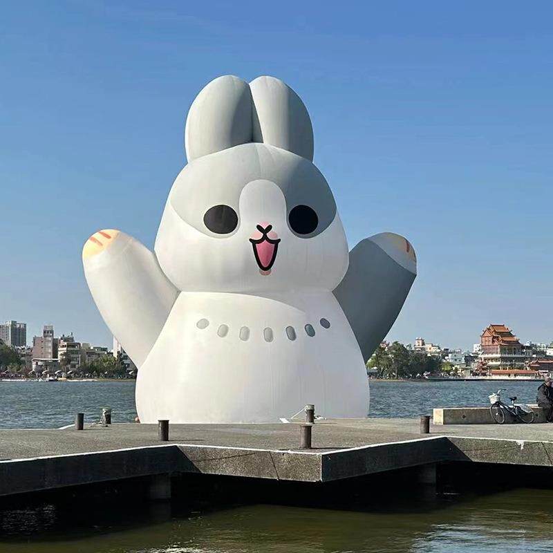 充气上卡16138对通PV气模乐园装饰闭水气PVCC大黄鸭大白鹅派充气