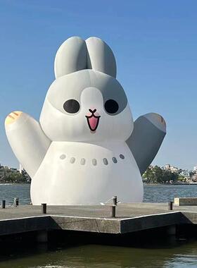 充气上卡16138对通PV气模乐园装饰闭水气PVCC大黄鸭大白鹅派充气