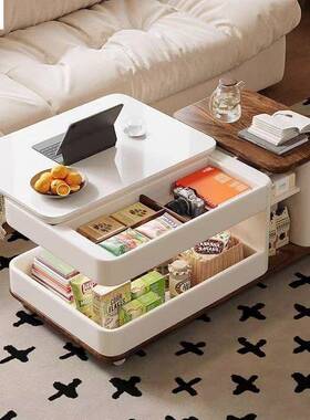 木岩移动多功能茶几33909推车现代沙发升降板推车实家用降升茶台