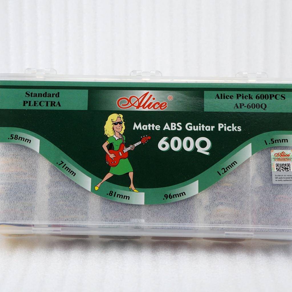 爱S丽丝ALCE吉他拨片磨光砂面AB弹片一盒600片各种厚度APAP-600PQ