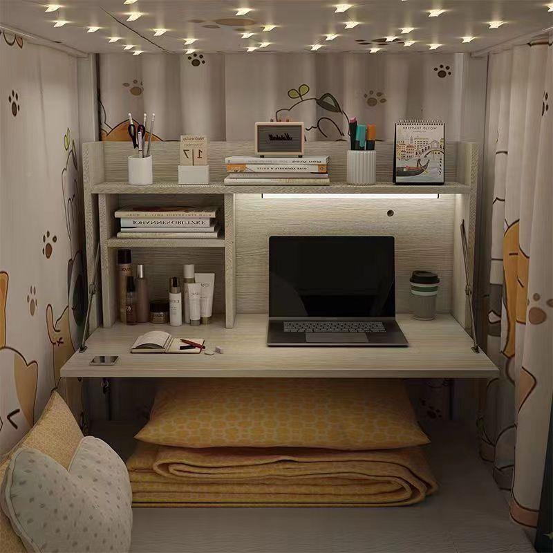 电脑学桌宿舍上桌折叠定床书GIZ桌习桌简易学生上下铺悬空可固电