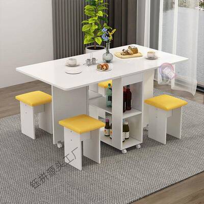 饭叠餐折桌家用小户型简椅易多功能桌组合长方形76800可移动吃桌