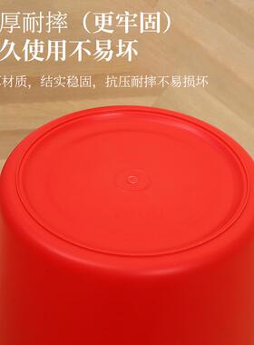 形塑料水桶家用手提圆洗车桶红色多规水桶储水大加84277厚桶格垃