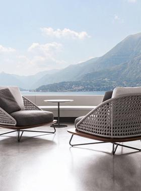 外休闲单人藤编户发别墅台阳露台民宿沙样板72068房藤椅桌椅三件