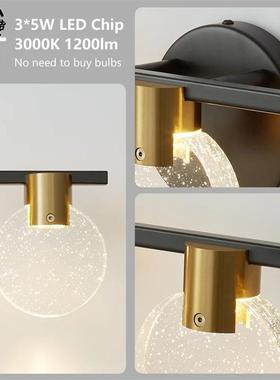 跨境创意现代简约奢化妆柜前镜灯水晶轻气67739泡LED卫生间浴室镜