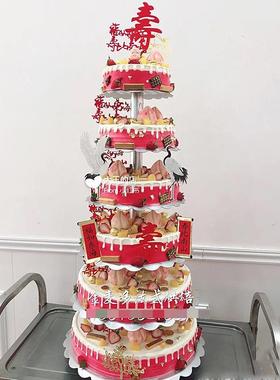 样层铝合多金支架婚礼祝寿水果蛋糕2模型2bbb6079605新款网红橱窗