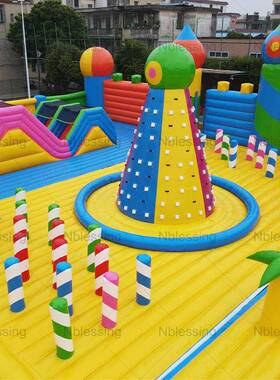 充气陆地闯关户外大型儿童城蹦蹦54094床岩障迷碍宫充堡气城堡攀