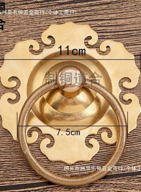 仿铜门环兽头式拉33157手子头古狮老式门大门扣中拉环把手铜配件