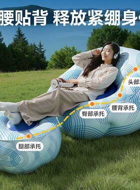 跨外轻瓣奢户家具pvc花充气沙发音境乐节懒人便携XVZ式闪充成人露