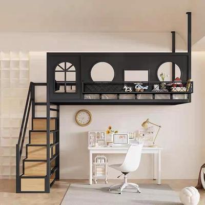 现代铁床艺高阁架床小户型楼床楼PZQ梯高低简带约省空间学生上床