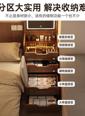 翻梳妆一台室现代简约床头柜48791收卧纳柜体小型化妆镜化妆盖书