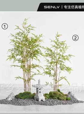 仿真THH子室内饰假竹隔断竹屏子风挡装墙造景室外装饰竹盆栽加密