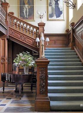 上海实木红橡木楼体梯手踏扶步板轻奢别66788墅旋转复式整全B屋02