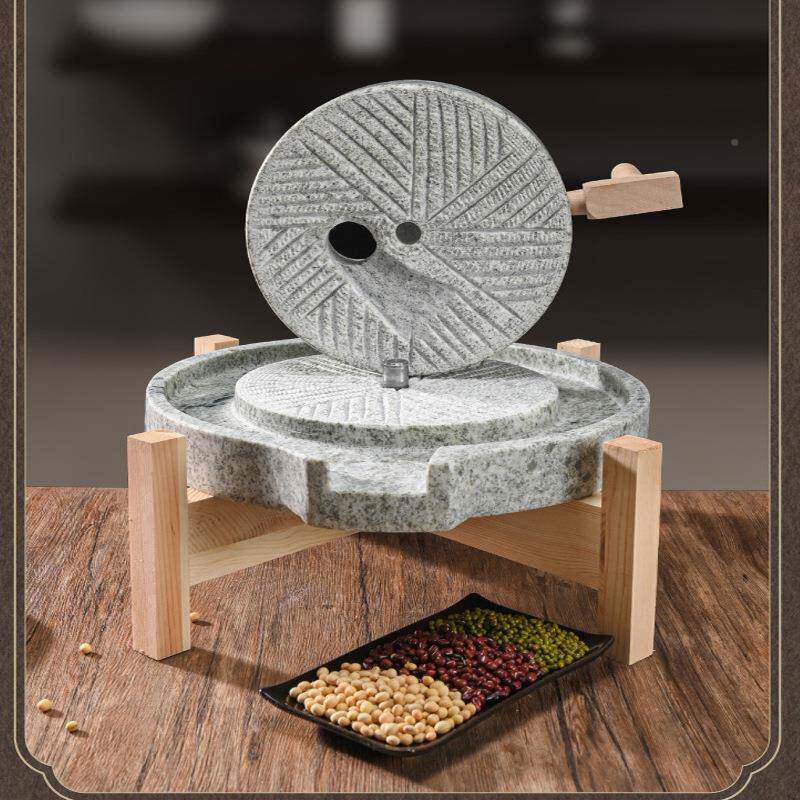 推手小石磨家用小手工磨盘天然麻石磨豆米浆肠型粉五谷浆92579复
