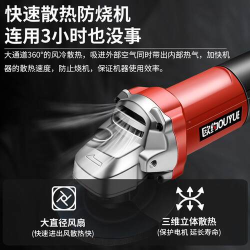 大功磨率角磨机调速用磨光机砂轮机磨机手磨机打机家536动电工具
