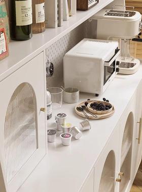 实餐柜客厅木VJQ茶水柜现简约靠墙置边代物柜子厨房碗柜备餐柜储