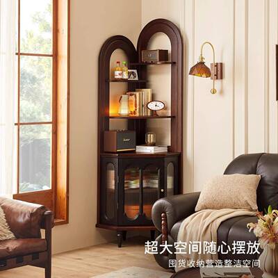 卢卡斯角柜式中古实木VLU客厅纳墙物角置架三法角收柜