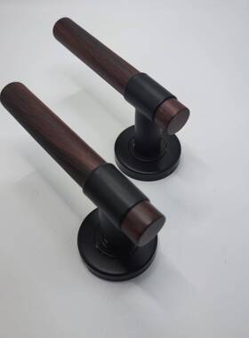 现代轻奢黑门室内色卧房间木门极简风室新中锁式分体锁88864磁吸