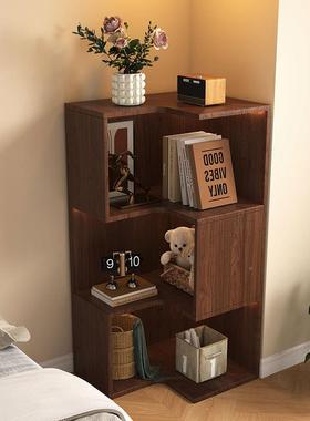 转角书柜墙落地置28906架小户型客厅卧物室拐角书架边储物柜制定