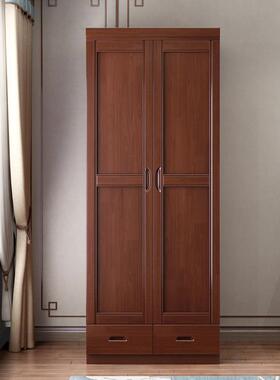 新中卧式实木衣柜家用室平开衣55415橱现门代简约两收门纳储物柜