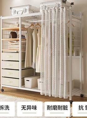 r^简易柜室家衣用挂衣出租房卧衣柜59127简易组装架多功能钢木组