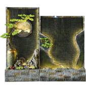 地假山流水水幕墙喷式 泉屏风庭院装 饰入户TCW造景中落摆件