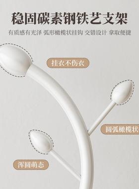 奶油风11774鱼骨衣架落卧室挂衣架网帽红家用立式衣室服挂地架内