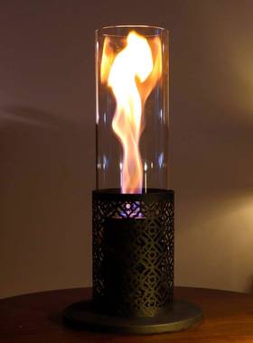 跨境网红真火型酒32794精壁炉圆形小插式火炬螺地旋卷风酒精壁龙