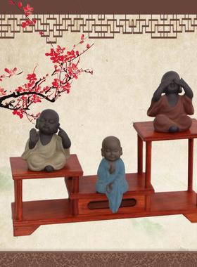 花梨木实木小博示古架小号中式纳茶壶茶具收置物架多展层112004A6