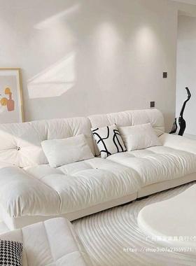 云朵沙发现20315代约简客厅用小户型人休闲轻奢网红奶双油家风布