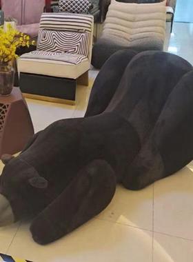 意大利Eb意ra设计师网红创极熊沙发落卧67092室躺椅北大地白熊异