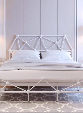 家用铁艺夜空黑现代约家床铁架45420子用双简铁人单人出租屋1.5米