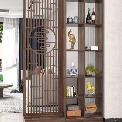 进门入户中屏风隔断柜35041装饰客厅挡置物实木新式遮玄关中架国