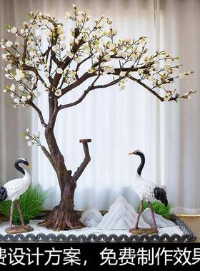 迎客松真树绿植仿假34319松搭配配件灯大全雪浪树石波斯草石苔藓