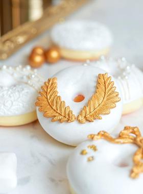 食物模庆装饰窗婚白金甜甜圈蛋糕甜品型台拍摄道橱具89053场景布