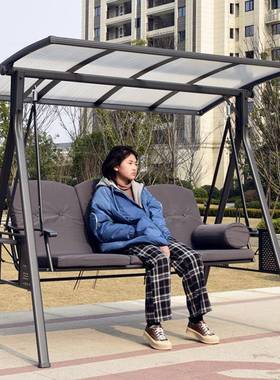 户外秋千别墅庭院秋千摇38162露天台铁外艺双人荡秋千阳椅椅室花