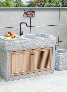 外石头11283手洗庭院水池天然水槽花岗岩户洗池菜台盆石雕大理石