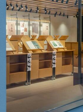 铝约设计师店铺落TZI地型材书架木多层板带轮桦展示柜简亚克力吊