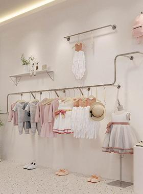 童装店专用展架上示35182钢墙儿童中岛不锈店服装货架衣服架子挂