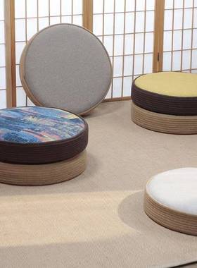 亚麻团禅修打坐CMW垫榻榻米喝茶蒲拜子佛垫形跪拜飘窗地板圆垫