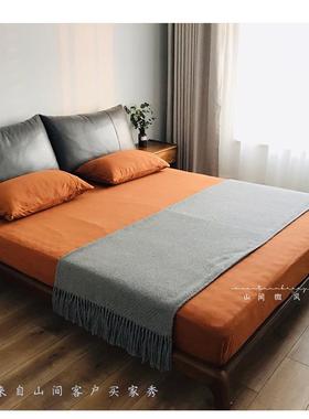 灰色民酒店19236床旗床间尾巾轻奢流苏床搭巾搭毯样搭板沙宿发毯