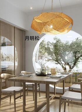 个性吊灯异手工厅竹编灯茶竹室民宿大鸟巢艺术装76758饰灯藤形艺
